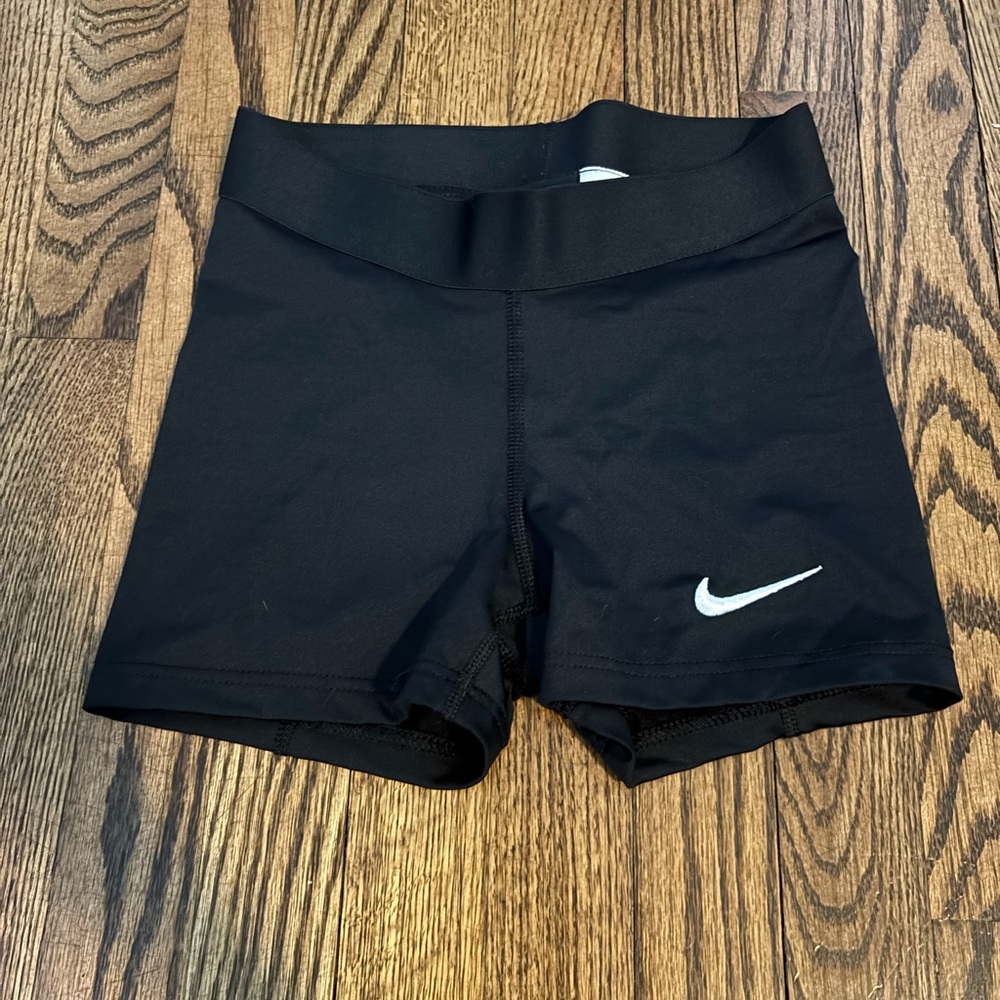 Nike Black Women’s Biker Shorts with White Swoosh
